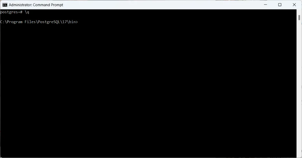 psql shell exit using \q meta-command