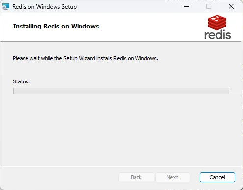 Memurai installation progress bar