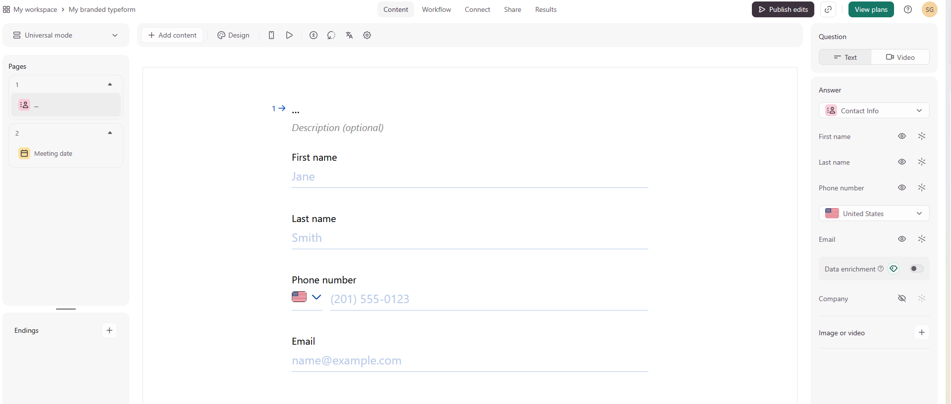 Setting up Typeform